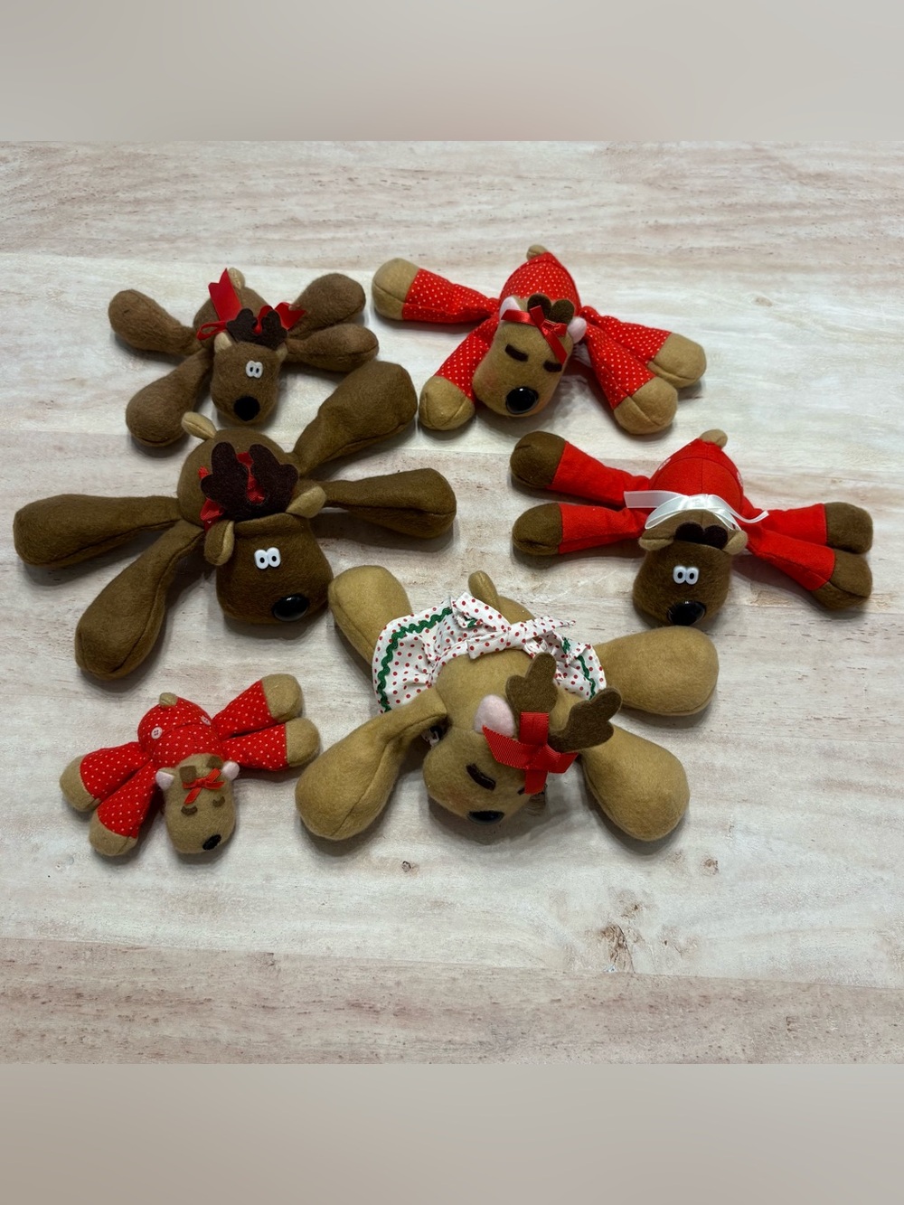 Vintage Lot 1980s Hallmark Rhonda Reindeer Plush (Rhonda, Randy, Ramona, Randy)